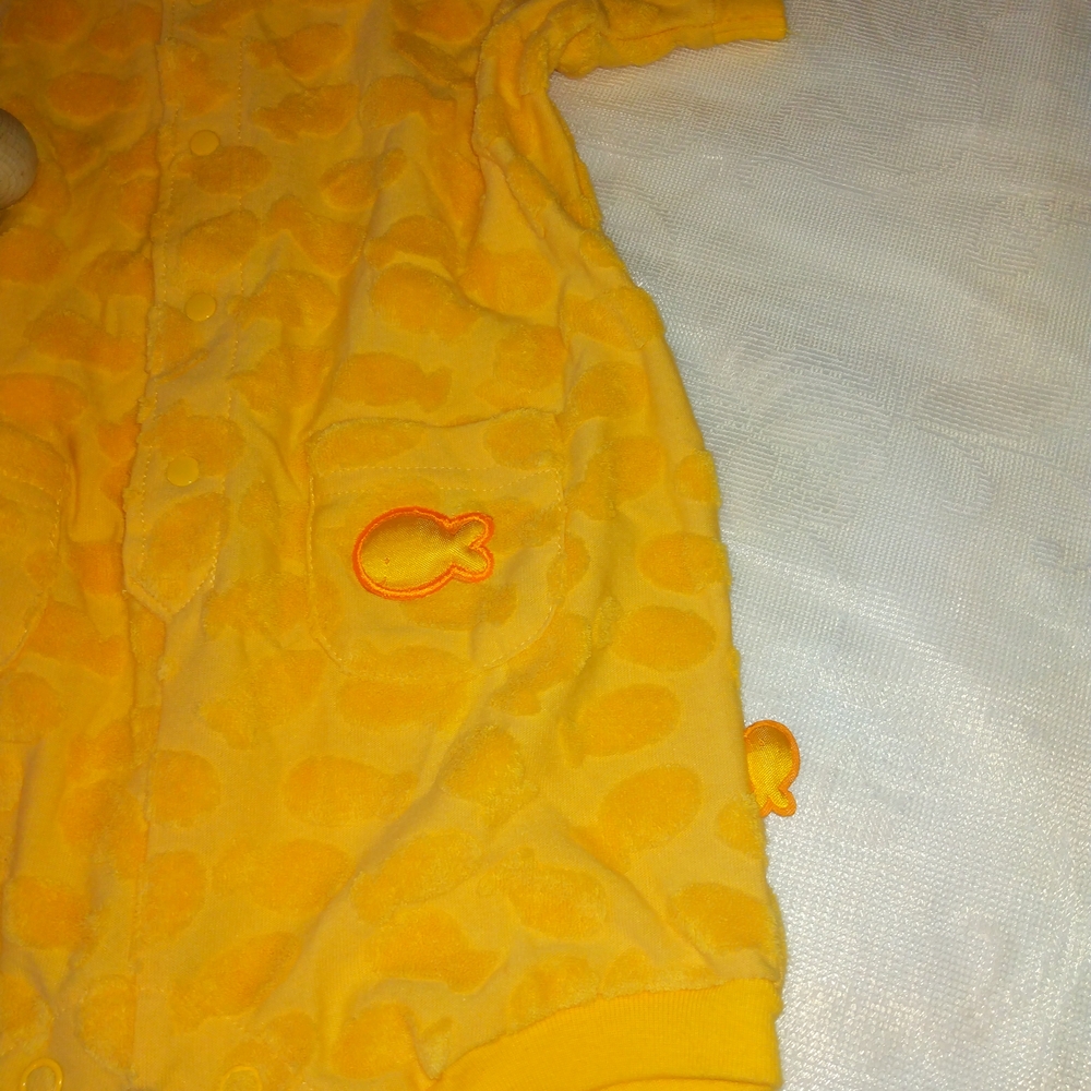 Vintage Carter's Yellow Hooded Kids One Piece - Picture 5 of 6